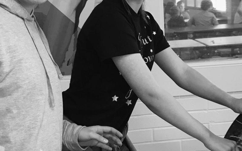 4-H PANCAKE WORKSHOP - 4-H members Lilly Stanfield, left, and Madison Courville, right, worked hard at the Pancake Workshop. (Photo courtesy of Kimberly Deville)