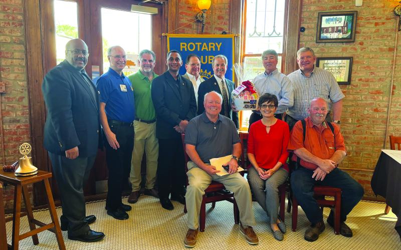 VP ROTARY WELCOMES DISTRICT GOVERNOR - Rotary 6200 District Governor Mark Lee was the guest speaker for the October 19, meeting of the Ville Platte Rotary Club. (Gazette photo by Heather Bogard)