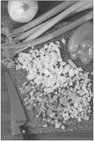 Onions, celery and bell peppers comprise the “holy trinity” of Louisiana cuisine. (Photo by Olivia McClure/LSU AgCenter)