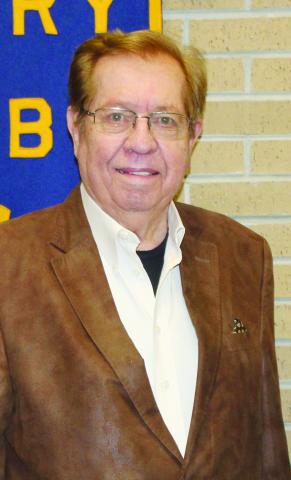 Acadia Parish rice farmer and leader Jackie Loewer talked about rice at the Eunice Rotary Club meeting. (Photo by Myra Miller)