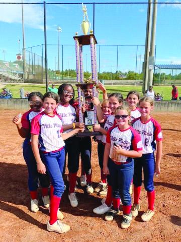 Team members, including those pictured on the left with the runner-up trophy) are Jacelyn Anderson, Vivian Chapman, Emily Duos, Taylor Edwards, Emry Figueoredo, Isabelle “Izzy” Fontenot, Darriell Freeman, Ja’Miree Freeman, Camille Guillory, Jolie Lafleur, Sadie Grace Soileau and Allie Veillon. (Photo courtesy of Lea Landreneau Johnson)