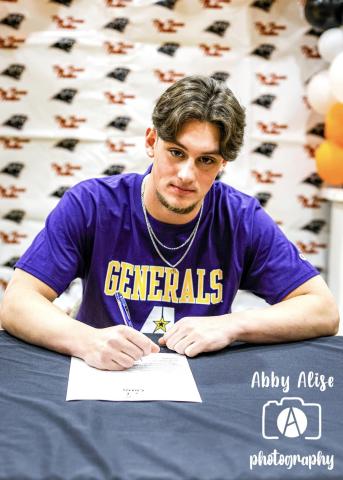 Cayden McCollough, of Pine Prairie High School, signs to play baseball at Louisiana State University of Alexandria. (Photo by Abby Reed)
