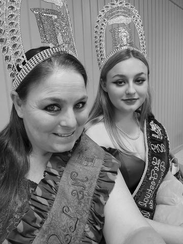 Ms. Smoked Meat Joanie Folse (left) and  Teen Miss Smoked Meat Queen Carmen Beal (right)