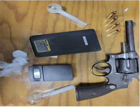 Pictured are items seized after a recent drug related arrest by the Evangeline Parish Sheriff’s Office. (Photo courtesy of EPSO)