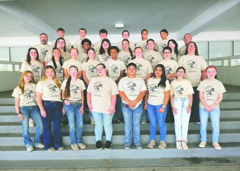 EP STUDENTS SHINE AT 4-H UNIVERSITY - Several Evangeline Parish students recently attended 4-H University in Baton Rouge. The students are shown with Madison LaTour, Assistant Extension Agent for 4-H Youth Development, and Kimberly Deville, Extension Agent for 4-H Youth Development. (Photo courtesy of Madison LaTour)