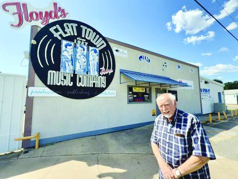 Floyd Soileau stands in front of his shop, Floyd’s Record Shop, home to his Flat Town Music Co., on Chataignier Street. (Advocate photo by Robin Miller)