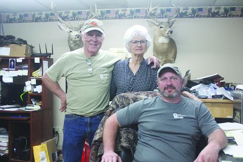 Standing from left are Richard and Carrol Lafleur, and seated is their son Chad. The three are owners of Guaranty Glass, with locations in Opelousas, Ville Platte, and Church Point. (Gazette photo by Tony Marks)