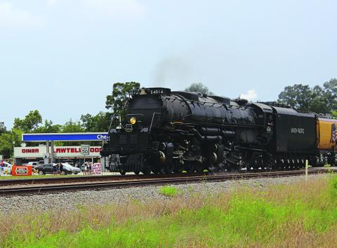 Union Pacific Big Boy No. 4014 travels along the Union Pacific railroad in Lawtell last Thursday. The train engine traveled through Louisiana as part of a 10-state tour. (Photo by Claudette Olivier/Church Point News)