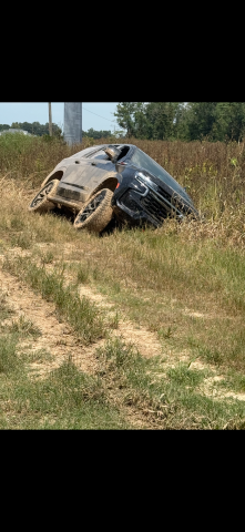 Pictured is a stolen Chevrolet Tahoe which was recovered off of La. Hwy 29, on Monday, August 18. (Photo courtesy of Ville Platte City Marshal’s Office)