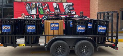 Pictured are from left to right, employees, Connie Lamke, Mark Fontenot, John Wayne Roberts, Marcus Doucet, Challis Green and Mayor Ryan LeDay Williams. (Photo courtesy of Connie Lamke)