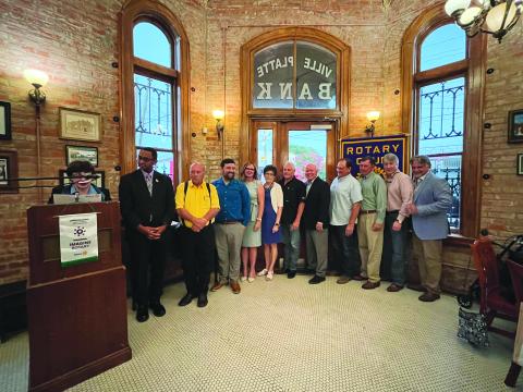 From left, they are Brian Ardoin, president; Bob Manuel, president-elect; Beau Wilson, vice president; Nicole Wenger, secretary; Annette Johnson, treasurer; Larry Lachney, past president; Hosea (Joey) Soileau, sergeant at arms; and board members Wayne Vidrine, Bill Brunet, Jimmy LeBlanc and Eric Gil. (Gazette photo by Heather Bogard)
