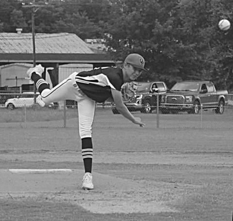 Ville Platte Majors pitcher John Aaron Soileau lets a pitch fly in the finals of the Regional Tournament against Lakeshore. (Gazette photo by Rhett Manuel)