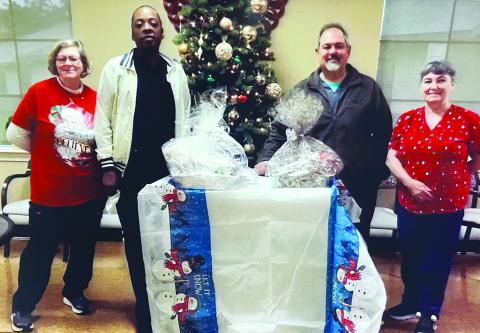 Resident receives Christmas gift basket