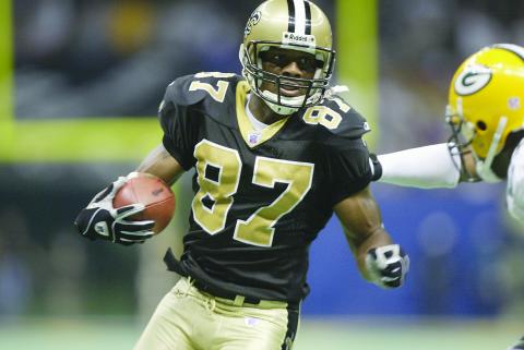 Joe Horn was a fan favorite and record-breaker with the Saints from 2000-06 after joining the team as an unrestricted free agent, helping New Orleans to the NFC South title and a playoff berth in his first season. He is a 2010 Saints Hall of Fame inductee, enshrined in his first year of eligibility. (Photo courtesy of Louisiana Sports Hall of Fame)