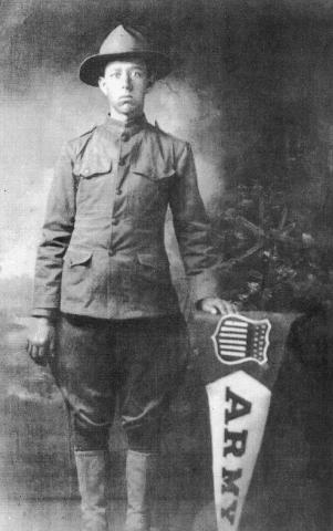 Josien Ardoin is pictured in his United States Army uniform. He was wounded in battle while fighting in World War I on July 18, 1918, and later served as president of the Evangeline Parish Police Jury and the Rotary Club of Ville Platte. (Photo courtesy of Avia Susan Boudreaux)