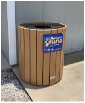 Pictured is one of the trash receptacles received through a state grant. (Photo submitted)