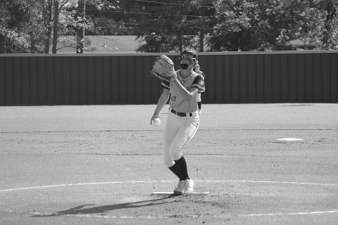 Halle Lafleur (13) went the distance against Covenant Christian Academy and struck out 12 batters while walking three and allowing a hit. (Gazette photo by Rhett Manuel)