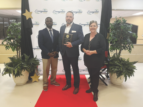 From left: Darion Arvie, Man of the Year Nasen Soileau, and Connie Lamke. (Photos by Heather Bogard)