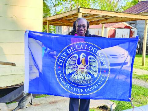 CAPITAINE OF THE YEAR - Patricia Harris, who leads the French Table at the Evangeline Parish Library main branch, recently received an award from CODOFIL naming her as Capitaine of the Year for her work in preserving the French language and culture. (Photo courtesy of Patricia Harris)