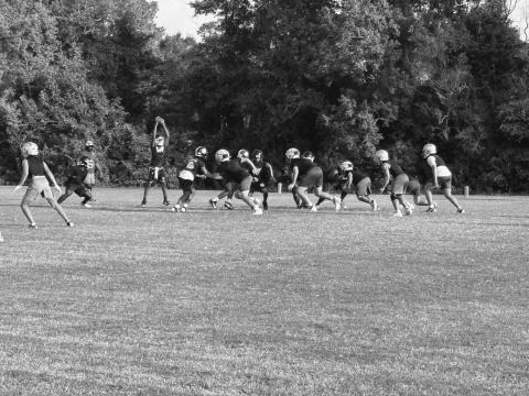 Players from Ville Platte High and Sacred Heart are pictured as they participate in a joint practice at Sacred Heart on Thursday, July 16. (Gazette photo by Tony Marks)