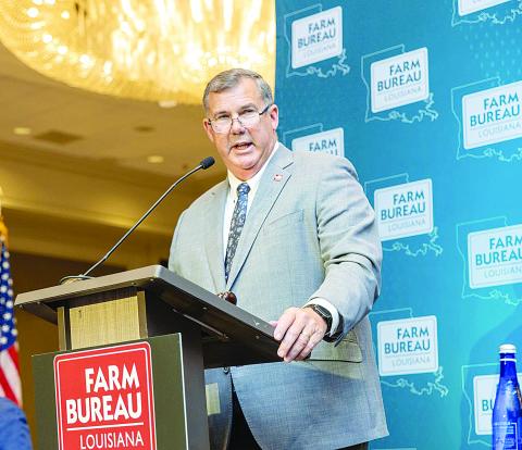 Louisiana Farm Bureau President Richard Fontenot speaks at the General Session at the 104th Annual Louisiana Farm Bureau Convention. (Photo courtesy of Louisiana Farm Bureau Federation)