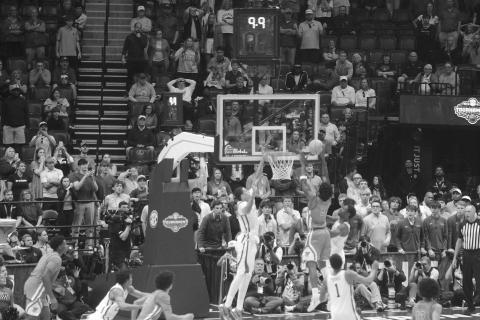 AJ Storr (2) scores a basket for Ole Miss to put the Rebels within a point at 91-90 against the Arkansas Razorbacks. (Gazette photo by Tony Marks)