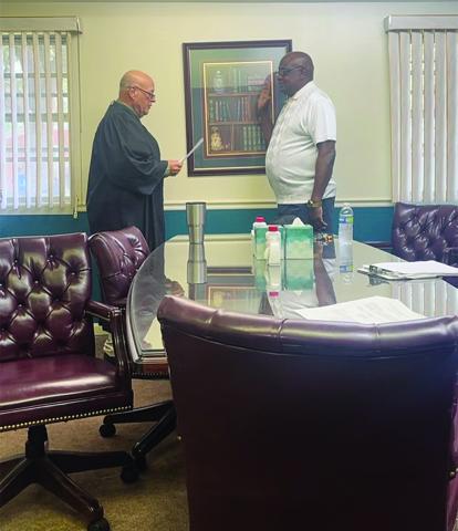 Sampson takes oath of office