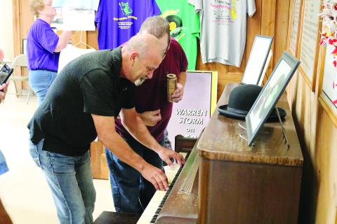 Junior Dugas plays a Swamp Pop song that he wrote while previously at the Louisiana Swamp Pop Museum. He was among the stars at the birthday celebration on Friday, October 27. (Gazette photo by Tony Marks)