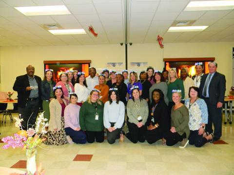 TEACHERS OF THE YEAR ATTEND TRAINING - On Tuesday, November 9, the Evangeline Parish School Board hosted a workshop for its teachers of the year. The training, led by EPSB Supervisor and District Teacher of the Year Coordinator Grace Sibley, was held to help prepare the teachers as they go on to compete for district and state elementary, junior high and high school teacher of the year. Sibley and the teachers are shown with Superintendent Darwan Lazard, left, and Assistant Superintendent Mike Lombas, right.
