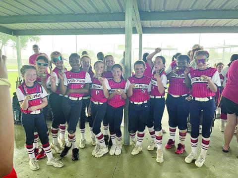 Pictured in no particular order are Emily Duos, Emry Figuerido, Halle Johnson, Avenly Love, Audrey Deshotel, Jamiree Freeman, Vivian Chapman, Jacelyn Anderson, Millie Doucet, Ellie Doucet, Audrey Miller, and Mallory Briley. (Photo courtesy of Robyn Duos)