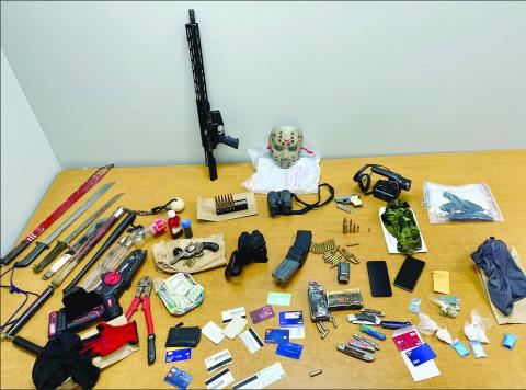 Pictured are items recovered by the Ville Platte Police Department following a recent police chase. Among them are several items used in committing burglaries and armed robberies. (Photo courtesy of VPPD)
