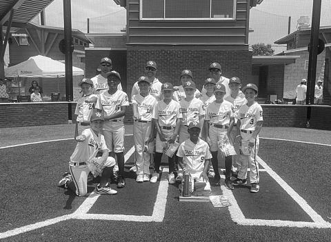 Pictured in the left photo are the Super 10s. Players are Baylor Doucet, Ty Fontenot, Everett Fontenot, Mattox Sylvester, Levi Welch, Rivers Ortego, Joseph LaHaye, Buddy Scott, Emmett Lafleur, Rhett Fruge, Elliott Bischoff, and Amari Carr; and coaches are Derek Fontenot, Josh Fontenot, and Brett Doucet. 
