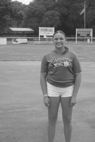 Kynnedi Ware, a freshman pitcher for the Pine Prairie Lady Panthers, recorded over 300 strikeouts this season and had 40 RBI along with a batting average of .445. (Gazette photo by Tony Marks) 
