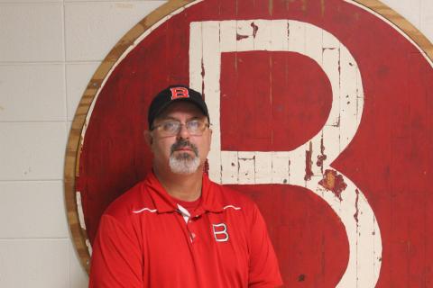 Despite losing the first four games of the seasons, the Basile Bearcats went on a winning streak that carried them into a state quarterfinal round game against eventual state runner-up Logansport. For their efforts, Kevin Bertrand was named coach of the year. (Gazette photo by Rhett Manuel)