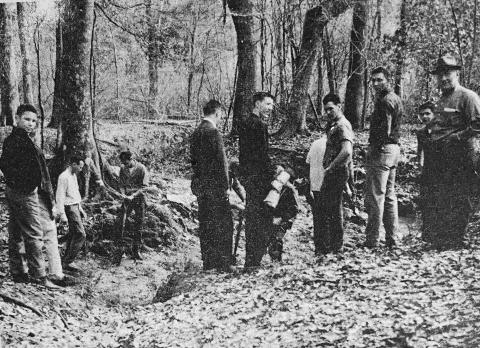 TREES PLANTED AT NEW ARBORETUM - Under the supervision of Prof. J.D. Lafleur, chairman of the new arboretum at Chicot State Park, Ville Platte High School FFA and 4-H Club students helped to plant many varieties of trees in the park. (Gazette archive photo)