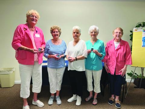 Recipients of the 10-year service pins.