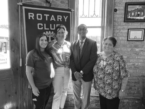 MAGNOLIA THERAPEUTICS DISCUSSES SERVICES - Alivia Guillory and Kristy Landry with Magnolia Therapeutics in Ville Platte were the guest speakers for the September 18, meeting of the Ville Platte Rotary Club. Shown, from left are Guillory, Landry, Rotary President Brian Ardoin and Rotarian Mable Foreman. (Gazette photo by Heather Bogard)