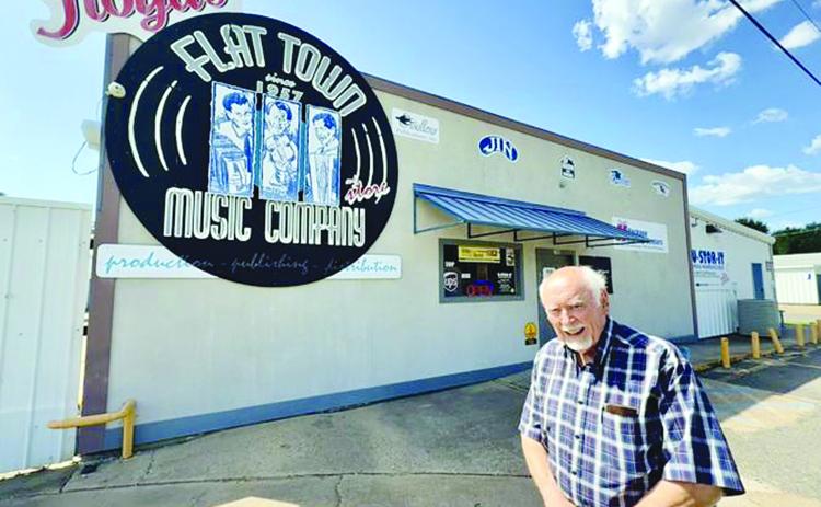 Floyd Soileau stands in front of his shop, Floyd’s Record Shop, home to his Flat Town Music Co., on Chataignier Street. (Advocate photo by Robin Miller)