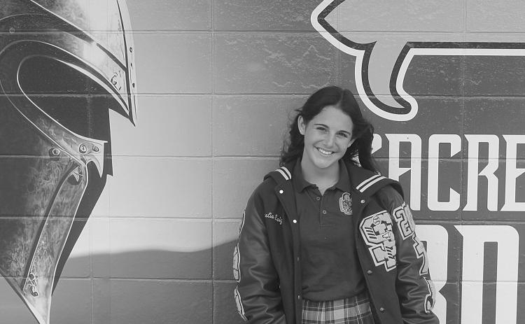 Amelia Fontenot, a senior member of the Sacred Heart Lady Trojans, had a 12-2 record and a 2.96 ERA along with 163 strikeouts. She was also the leading hitter on the team. (Gazette photo by Tony Marks)