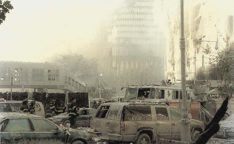 SEPTEMBER 23, 2001 - This photograph was taken of the World Trade Center in New York on the day the terrorists struck.