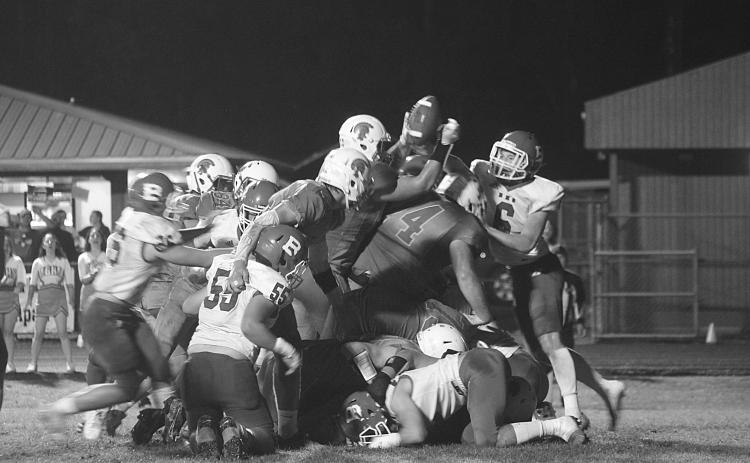 The Basile Bearcats secured an outright district championship after a 21-14 win over the East Beauregard Trojans Friday night. (Gazette photo by Rhett Manuel)