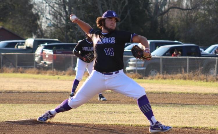Ville Platte High senior pitcher Leslie Foreman is pictured in a game in which he threw the school’s first no-hitter at home since 1995 and scored the winning run. (Photo courtesy of VPHS)