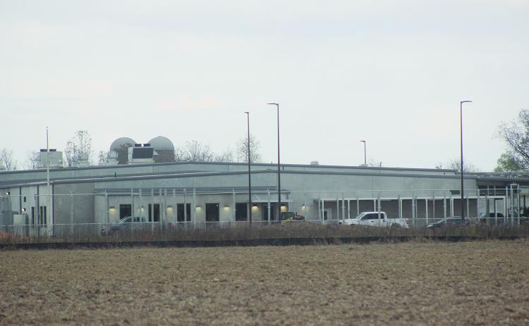 Pictured is the new parish jail located inside the Industrial Park. The new facility is expected to be completed by the end of December. (Gazette photo by Tony Marks)