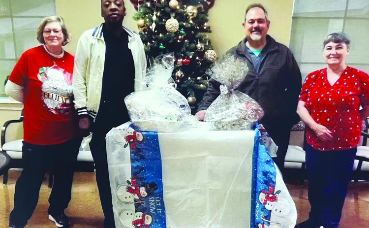 Resident receives Christmas gift basket