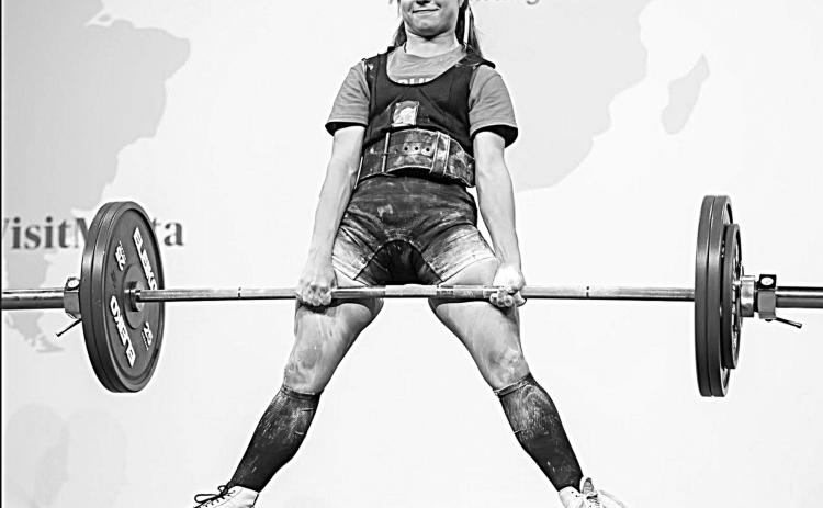 Adeline Launey is pictured above as she competes in the deadlift portion of the 2024 IPF (International Powerlifting Federation) Sub-Junior and Junior World Championships in St. Paul’s Bay, Malta. (Photo courtesy of Jacob Launey)