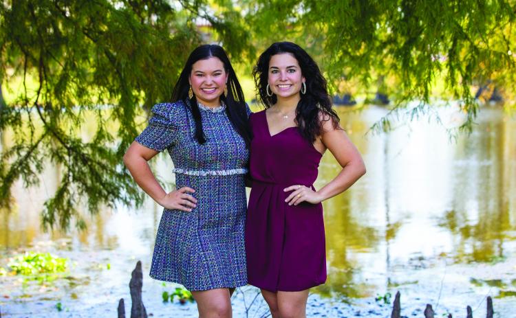 Sisters Kylie (left) and Natalie LeBas (right) were selected to be on the University of Louisiana at Monroe’s Homecoming Court. Natalie was also named 2021 ULM Homecoming Queen.
