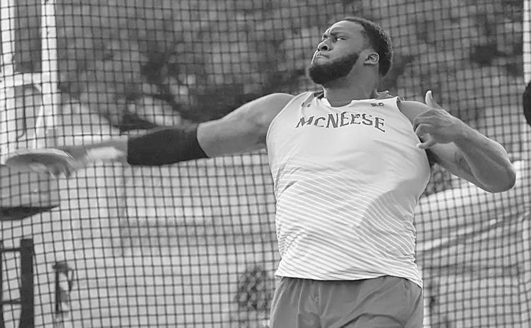 McNeese Cowboys senior thrower Marcus Francis has been selected as the 2025 Southland Conference Men’s Outdoor Field Performer of the Year. (Photo courtesy of McNeese Athletics)
