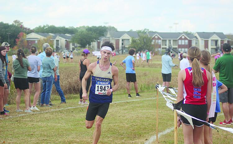 Jackson Soileau, of Sacred Heart, finished in fourth place at this week’s LHSAA State Cross Country Meet at Northwestern State University. Last year, he finished in third place in the competition. (Gazette photo by Tony Marks)
