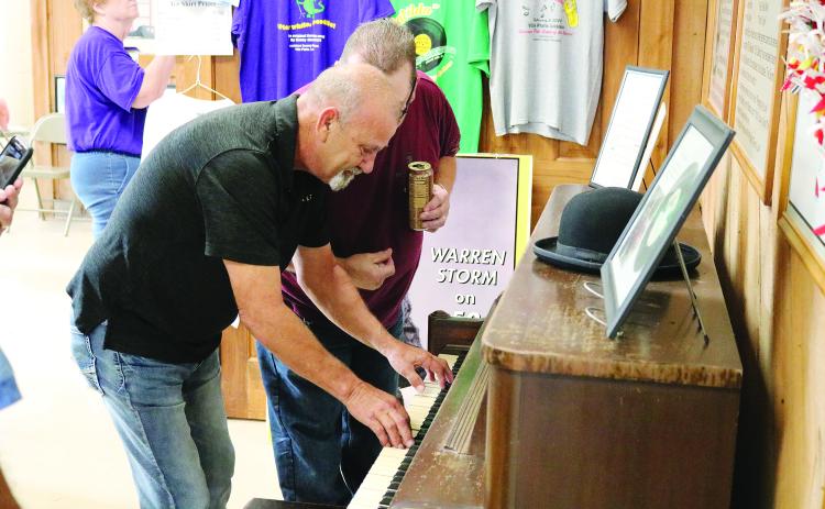 Junior Dugas plays a Swamp Pop song that he wrote while previously at the Louisiana Swamp Pop Museum. He was among the stars at the birthday celebration on Friday, October 27. (Gazette photo by Tony Marks)