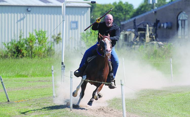 Keith Saucier is pictured as he qualifies last year for the Louisiana Tournoi. Saucier qualified again this past Sunday for the event that will take place on Sunday, October 16, at the Industrial Park. (Gazette file photo)